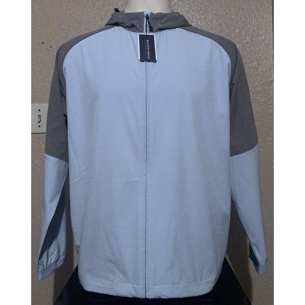 NEW Mizzen+Main Men's Size Large Light Blue Hydrashift Hooded Jacket L Packable